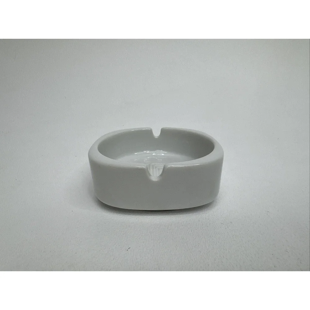 Vintage 1970s-1980s Retro Beige Small Ceramic Ashtray